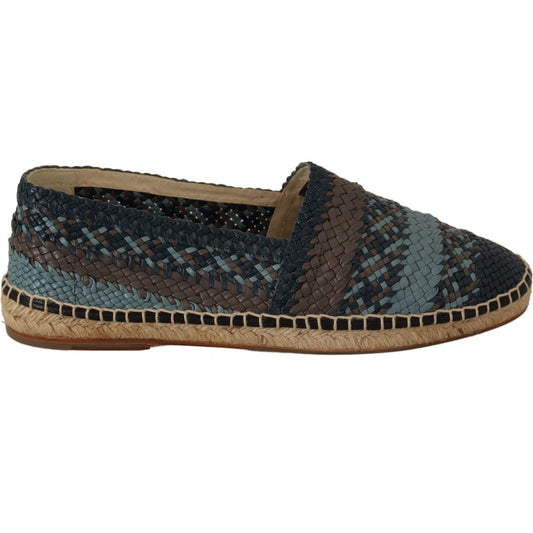 Dolce & Gabbana Blue Gray Slip On Buffalo Espadrille Shoes Dolce & Gabbana