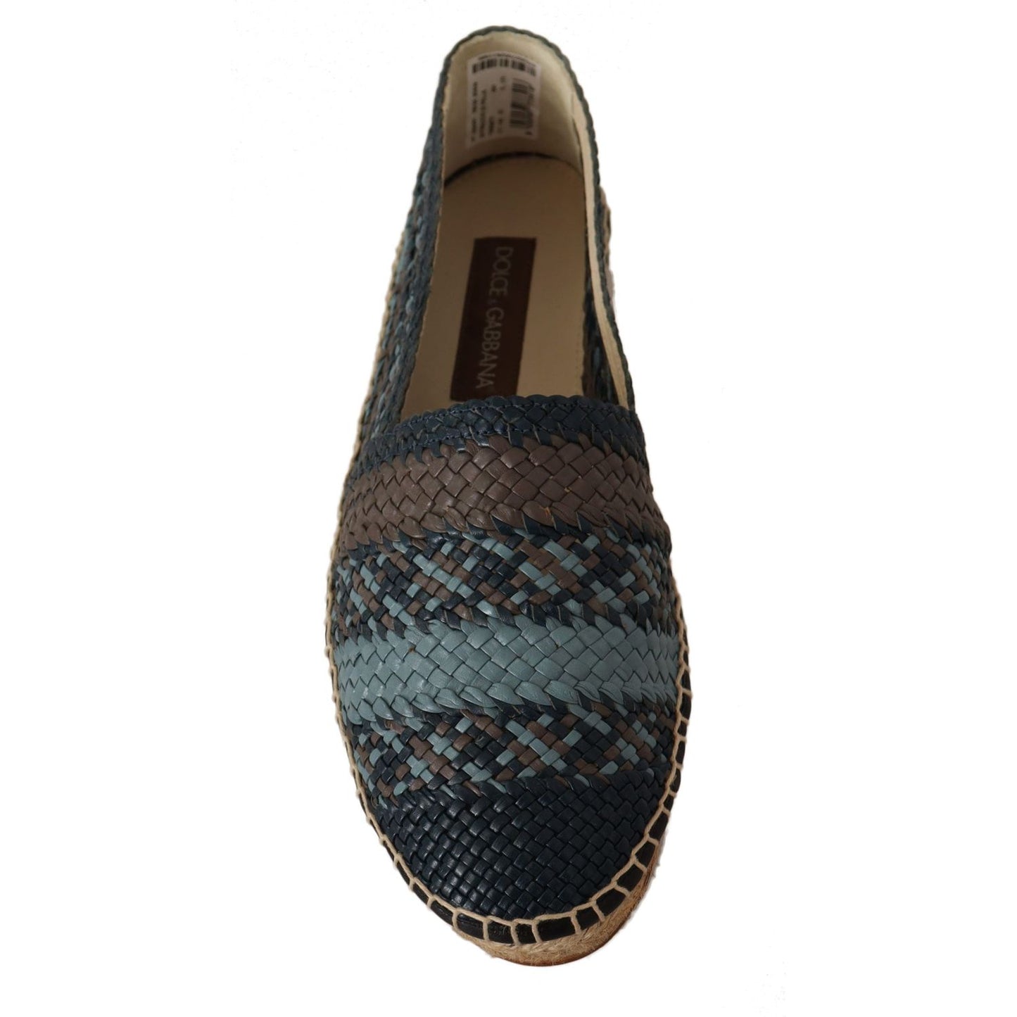 Dolce & Gabbana Blue Gray Slip On Buffalo Espadrille Shoes Dolce & Gabbana