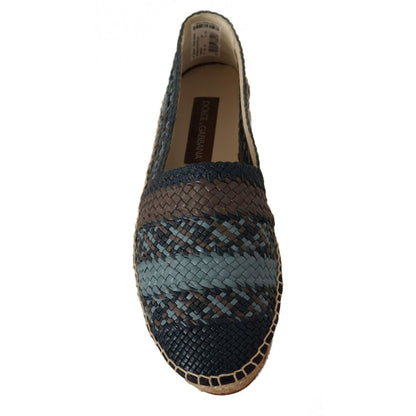 Dolce & Gabbana Blue Gray Slip On Buffalo Espadrille Shoes Dolce & Gabbana