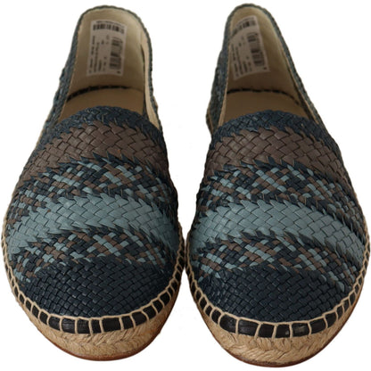 Dolce & Gabbana Blue Gray Slip On Buffalo Espadrille Shoes Dolce & Gabbana