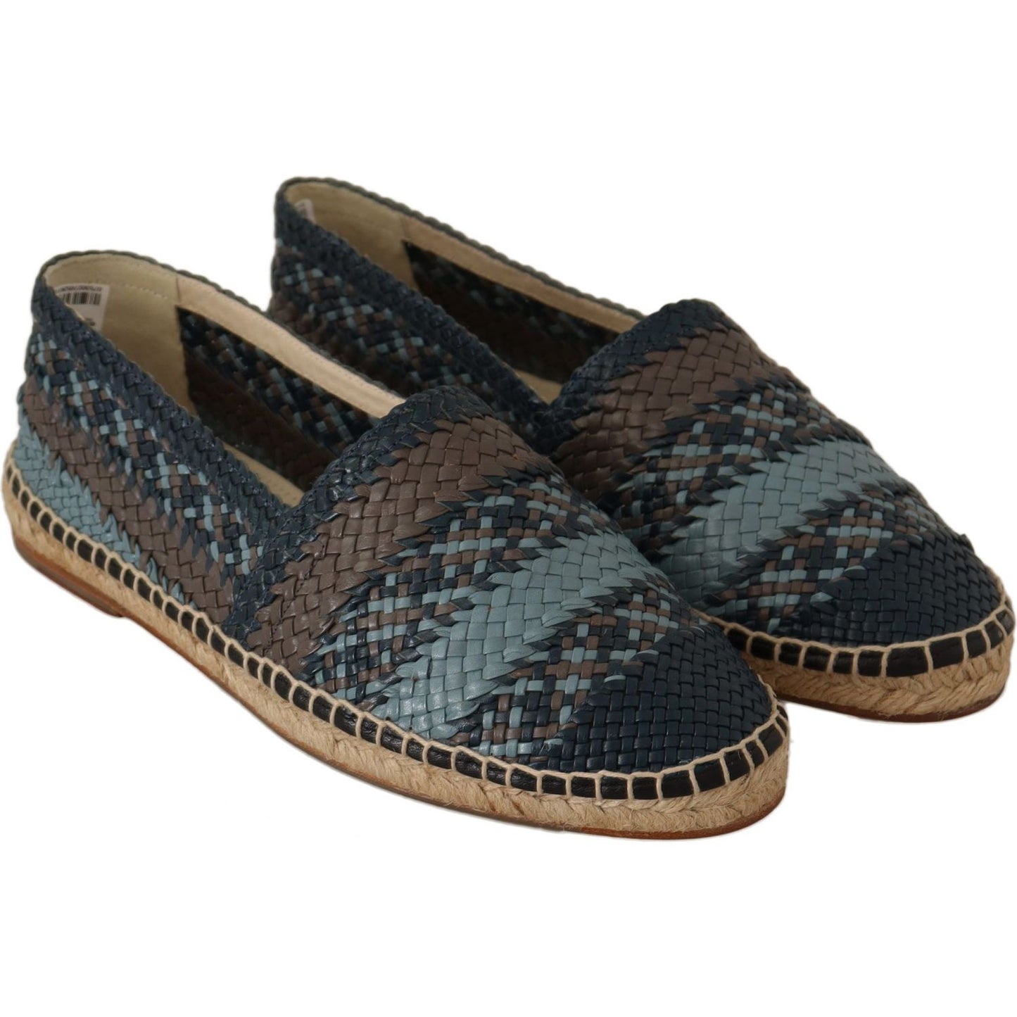 Dolce & Gabbana Blue Gray Slip On Buffalo Espadrille Shoes Dolce & Gabbana