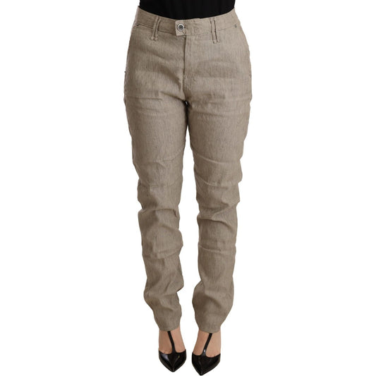 CYCLE Chic Beige Mid Waist Baggy Pants for Sophisticated Style WOMAN TROUSERS CYCLE