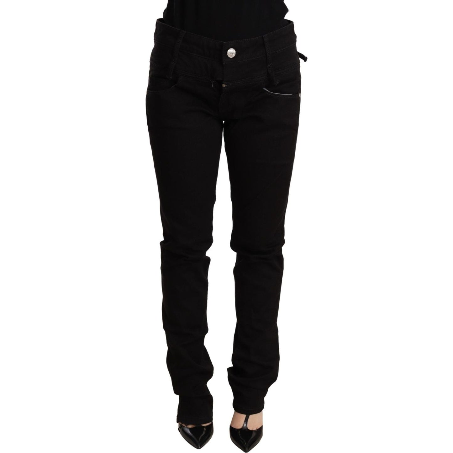 Acht Black Low Waist Skinny Denim Jeans Trouser Acht