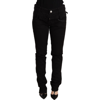 Acht Black Low Waist Skinny Denim Jeans Trouser Acht