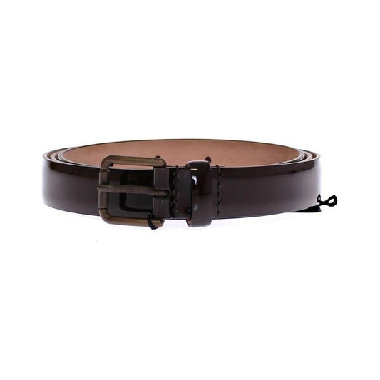 Dolce & Gabbana Brown Leather Logo Belt Cintura Belt Dolce & Gabbana