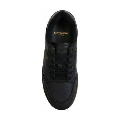 Saint Laurent Black Calf Leather Low Top Sneakers Saint Laurent