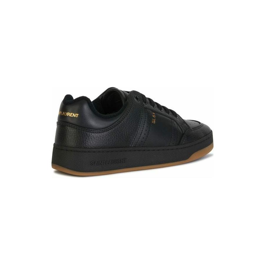 Saint Laurent Black Calf Leather Low Top Sneakers Saint Laurent