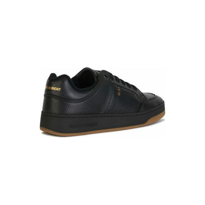 Saint Laurent Black Calf Leather Low Top Sneakers Saint Laurent