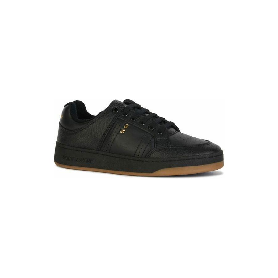 Saint Laurent Black Calf Leather Low Top Sneakers Saint Laurent