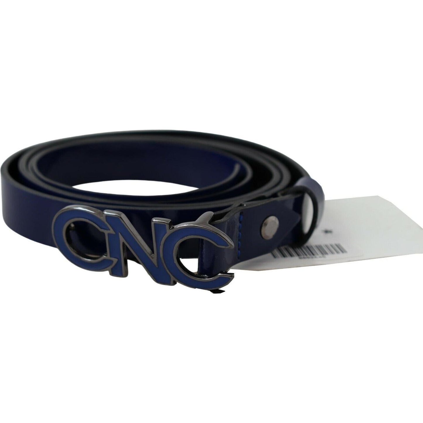 Costume National Sleek Dark Blue Leather Fashion Belt MAN BELTS Costume National