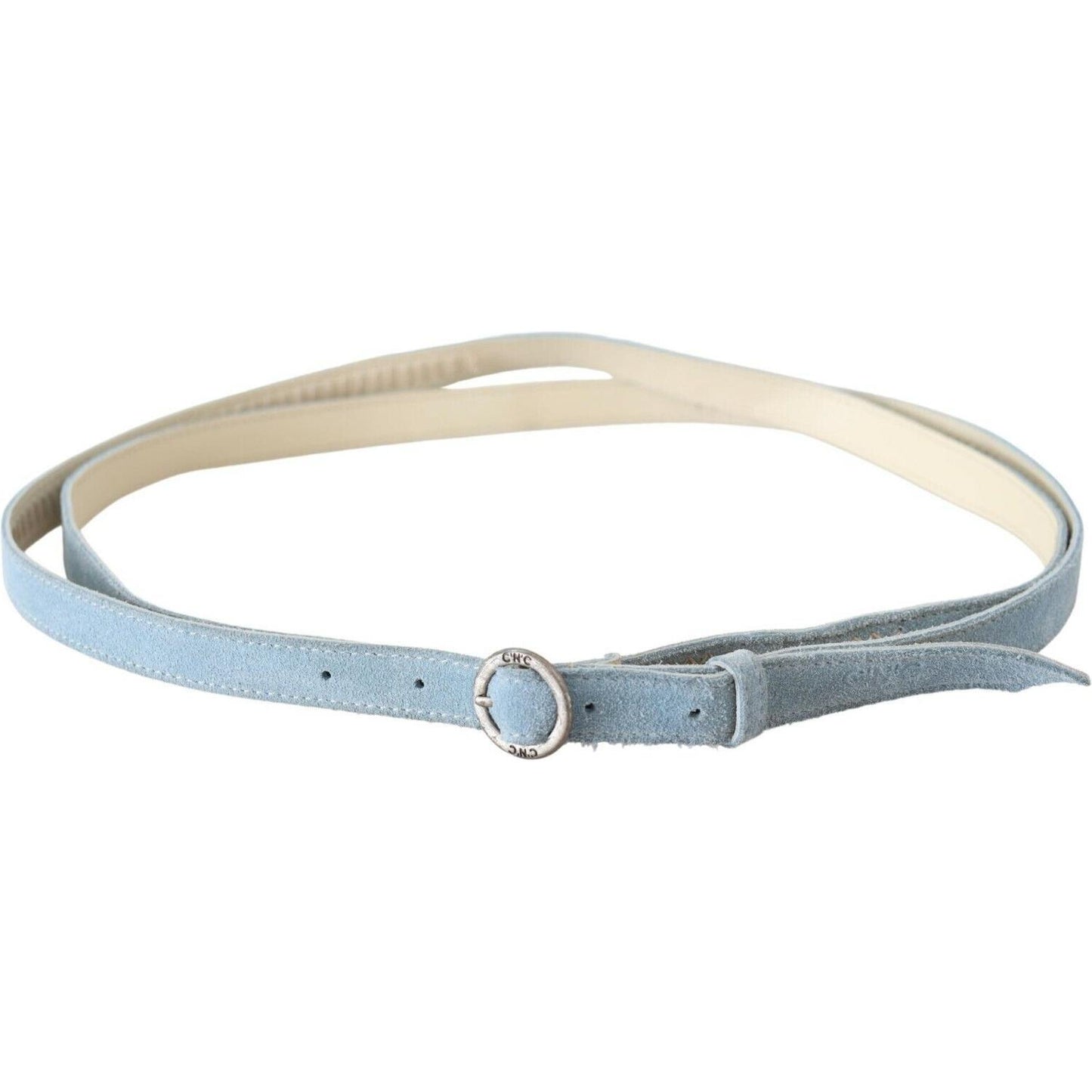 Costume National Chic Sky Blue Leather Belt - Buckle Up in Style WOMAN BELTS Costume National