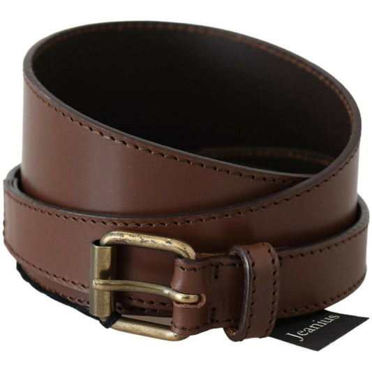 PLEIN SUD Brown Genuine Leather Rustic Metal Buckle Belt WOMAN BELTS