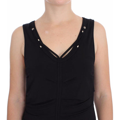 Roccobarocco Black Stretch Wiggle Pencil Sheath Bodycon Dress Roccobarocco