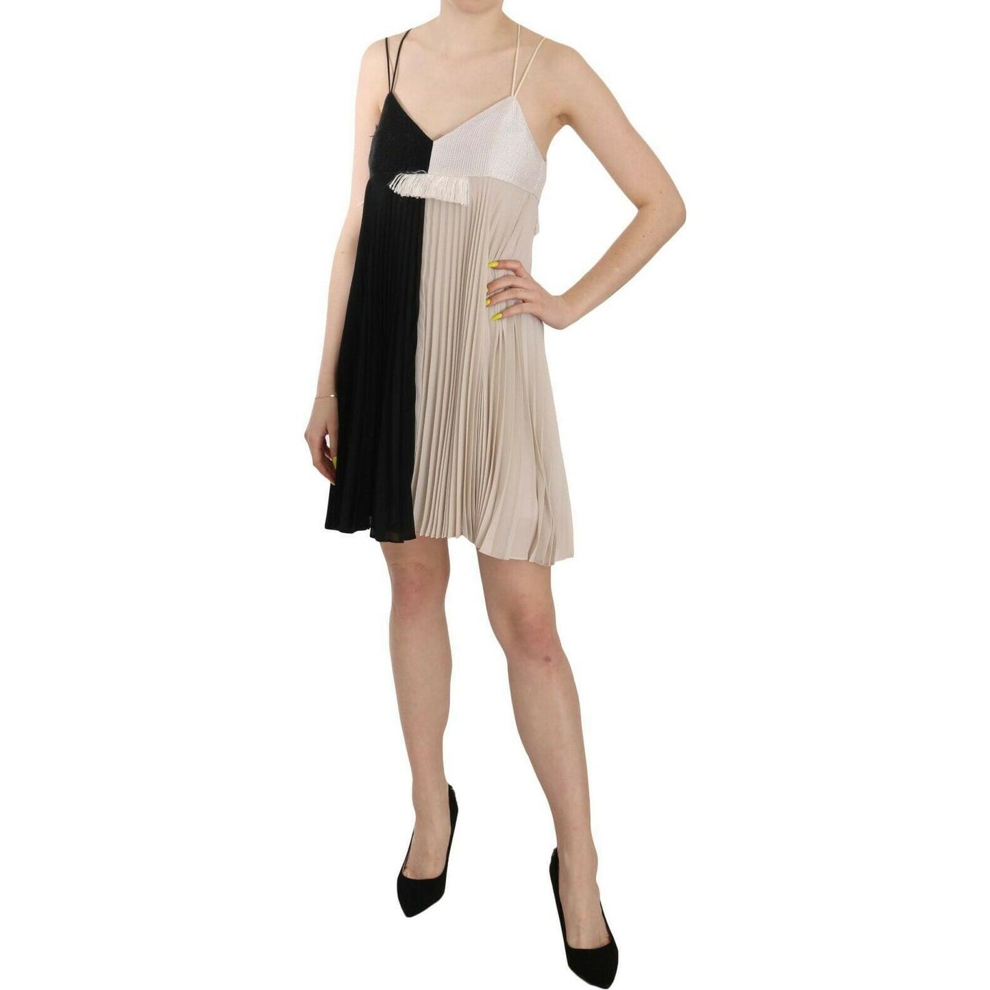 PINKO Black and White Mini Sleeve less A-line Princess Dress PINKO