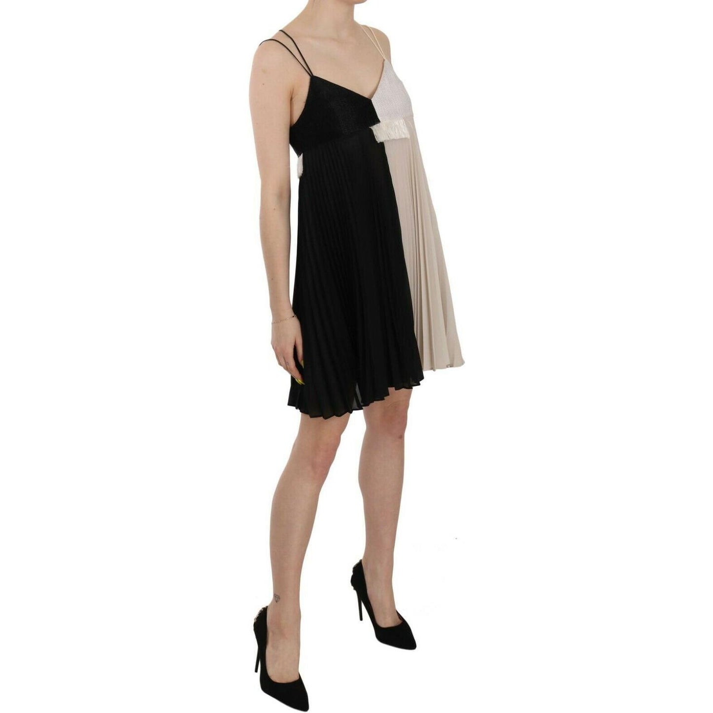 PINKO Black and White Mini Sleeve less A-line Princess Dress PINKO