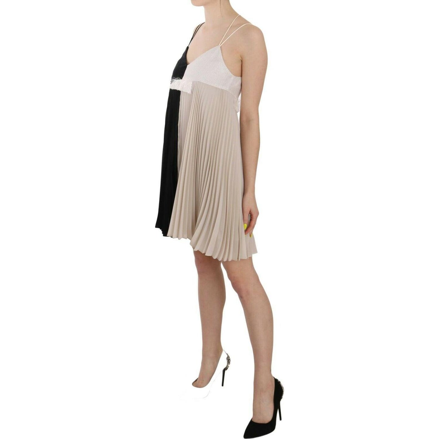 PINKO Black and White Mini Sleeve less A-line Princess Dress PINKO