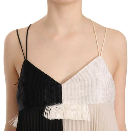 PINKO Black and White Mini Sleeve less A-line Princess Dress PINKO