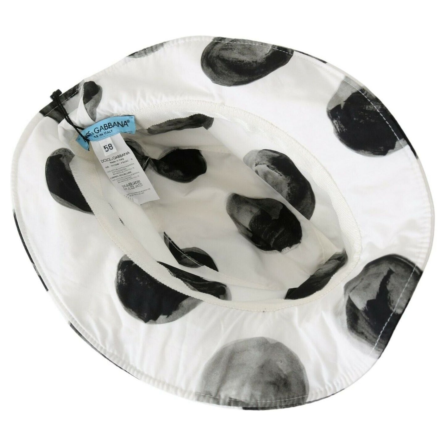 Dolce & Gabbana Polka Dot Cotton Bucket Hat - White & Black WOMAN HATS Dolce & Gabbana