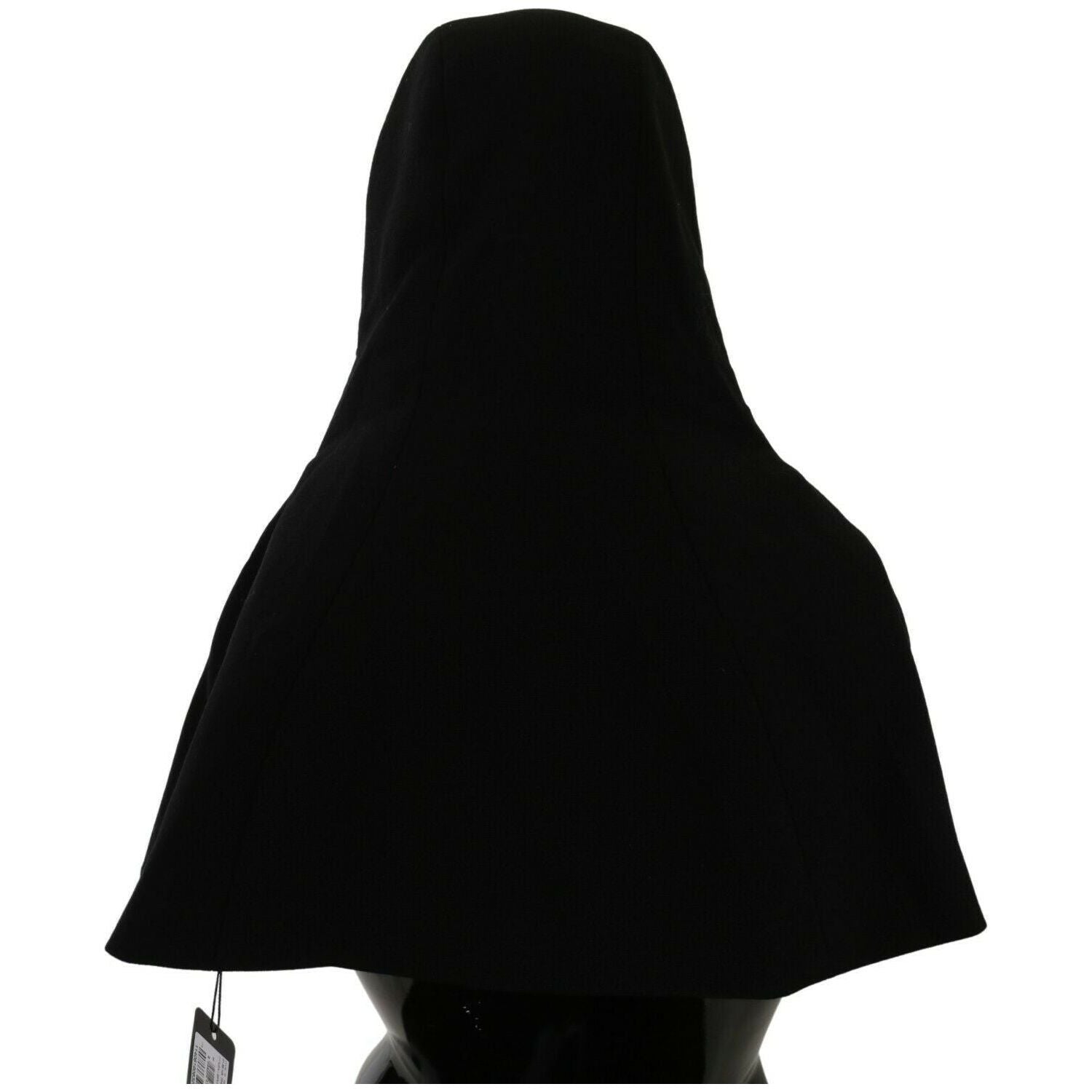 Dolce & Gabbana Black Wool Whole Head Hooded Scarf Hat