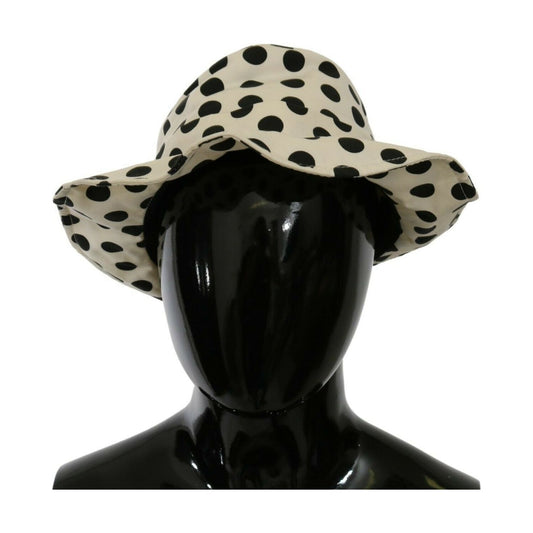 Dolce & Gabbana White 100% Cotton Polka Dot Design Trilby Hat Dolce & Gabbana