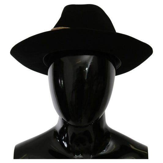 Dolce & Gabbana Black Lapin Amor Gignit Wide Brim Panama Hat Dolce & Gabbana