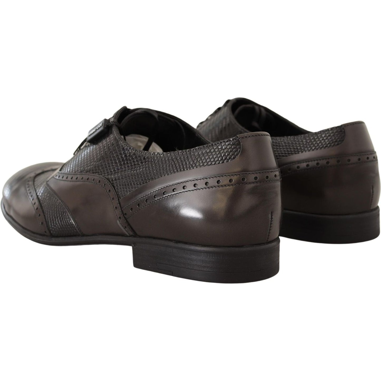 Dolce & Gabbana Brown Lizard Skin Leather Oxford Dress Shoes Dolce & Gabbana