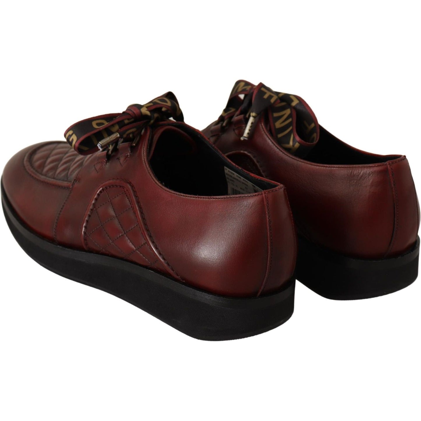 Dolce & Gabbana Elegant Bordeaux Derby Leather Shoes Dress Shoes Dolce & Gabbana