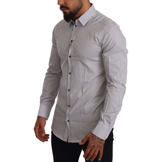 Dolce & Gabbana Elegant Slim Fit Striped Cotton Shirt MAN SHIRTS Dolce & Gabbana