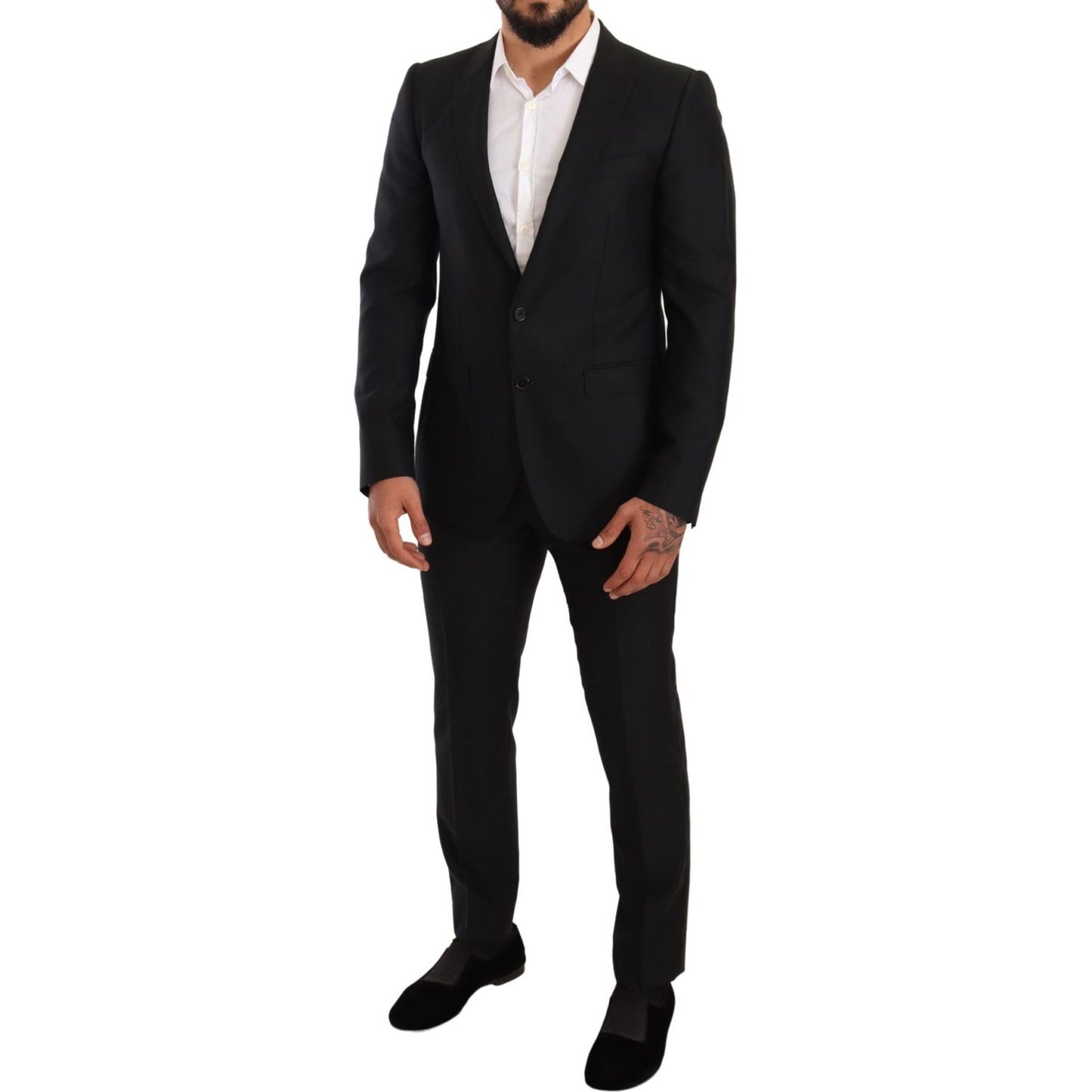 Dolce & Gabbana Sleek Black Virgin Wool Martini Suit Dolce & Gabbana