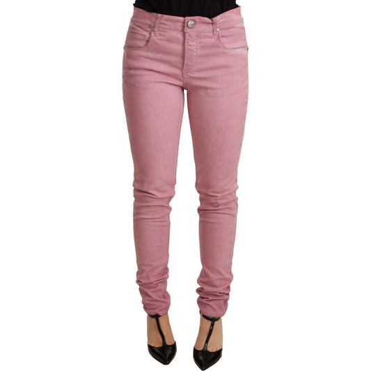 Acht Pink Cotton Slim Fit Women Denim Skinny Pants Acht