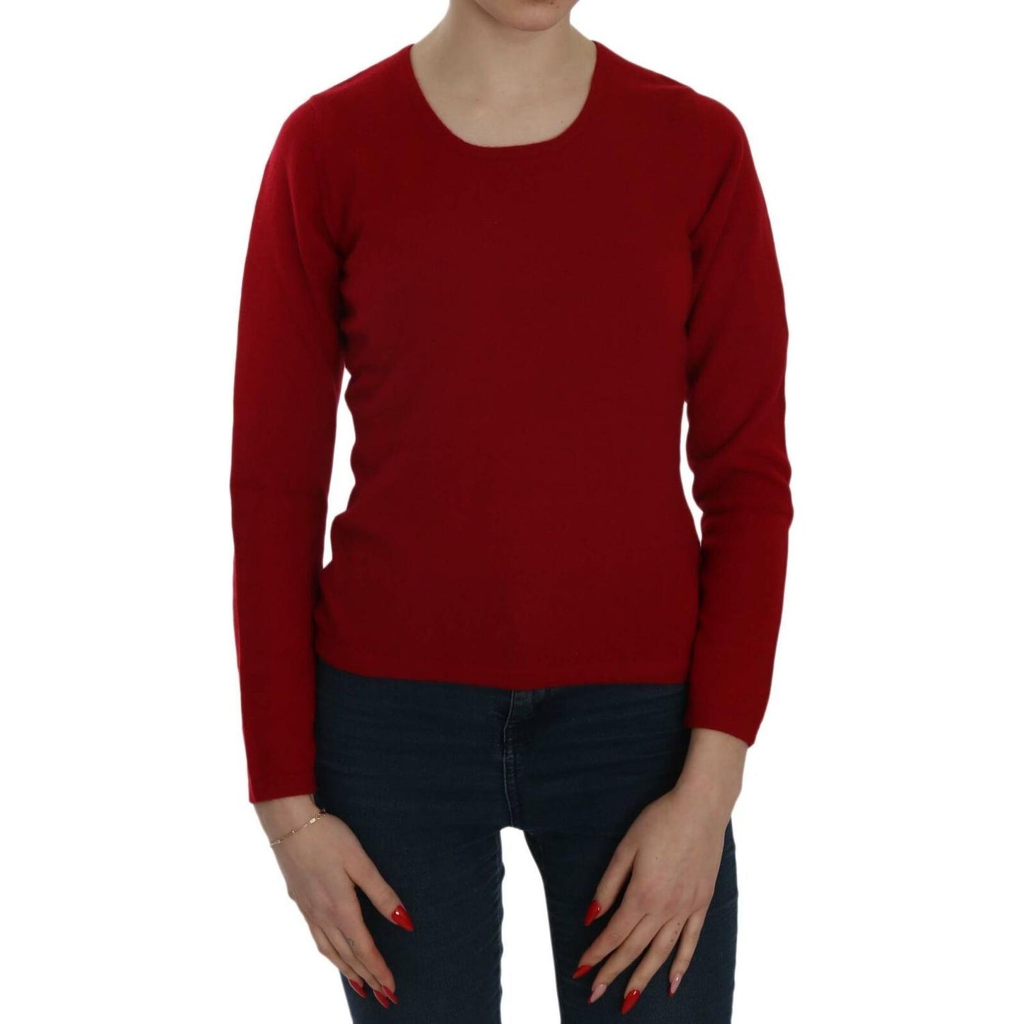 MILA SCHÖN Elegant Red Cashmere Pullover Blouse WOMAN SWEATERS MILA SCHÖN