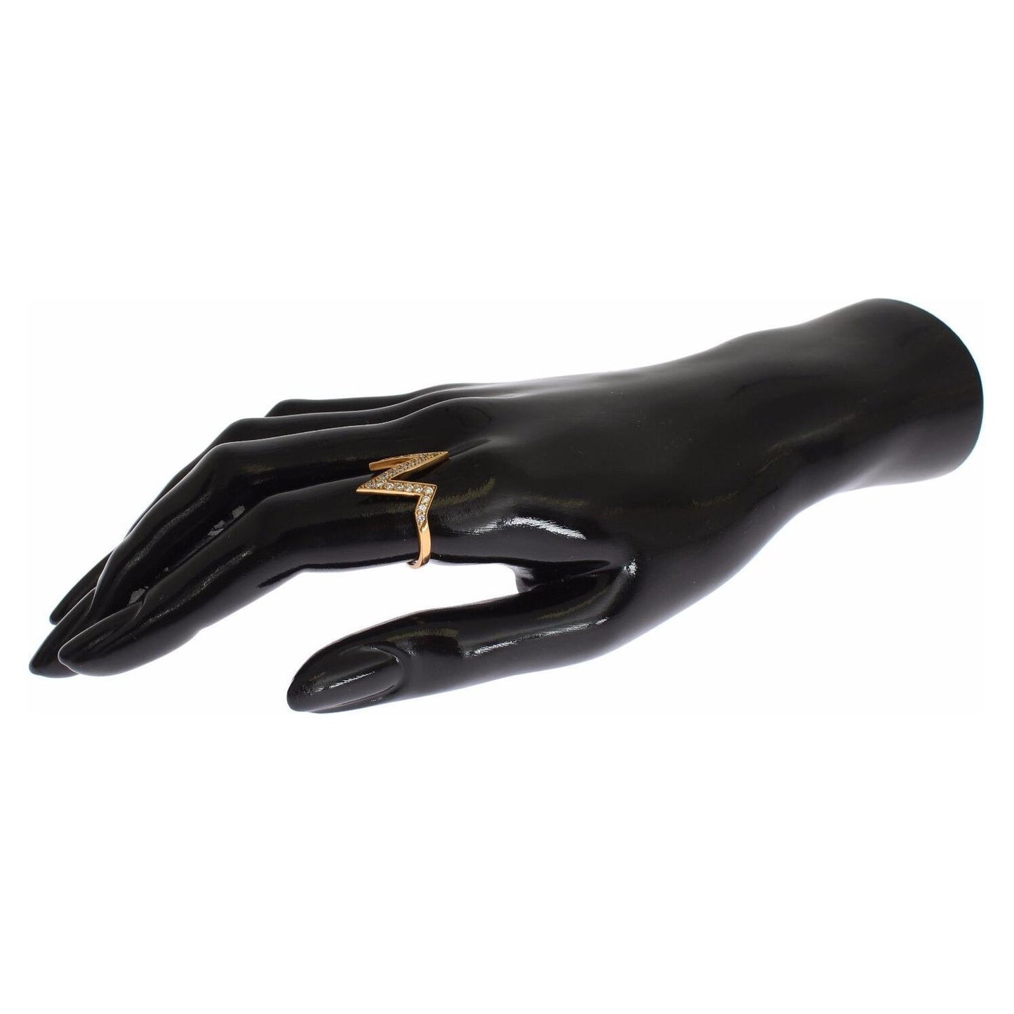 Nialaya Gold 925 Silver Womens Clear CZ 18K Ring