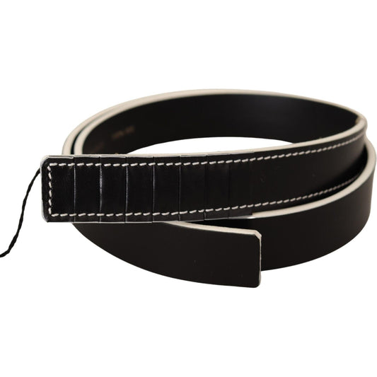 Costume National Black White Leather Fashion Waist Belt Costume National