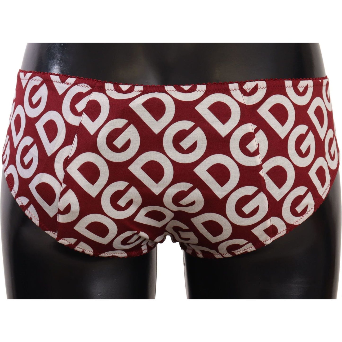 Dolce & Gabbana Chic Maroon White Logo Swim Bottoms WOMAN SWIMWEAR Dolce & Gabbana