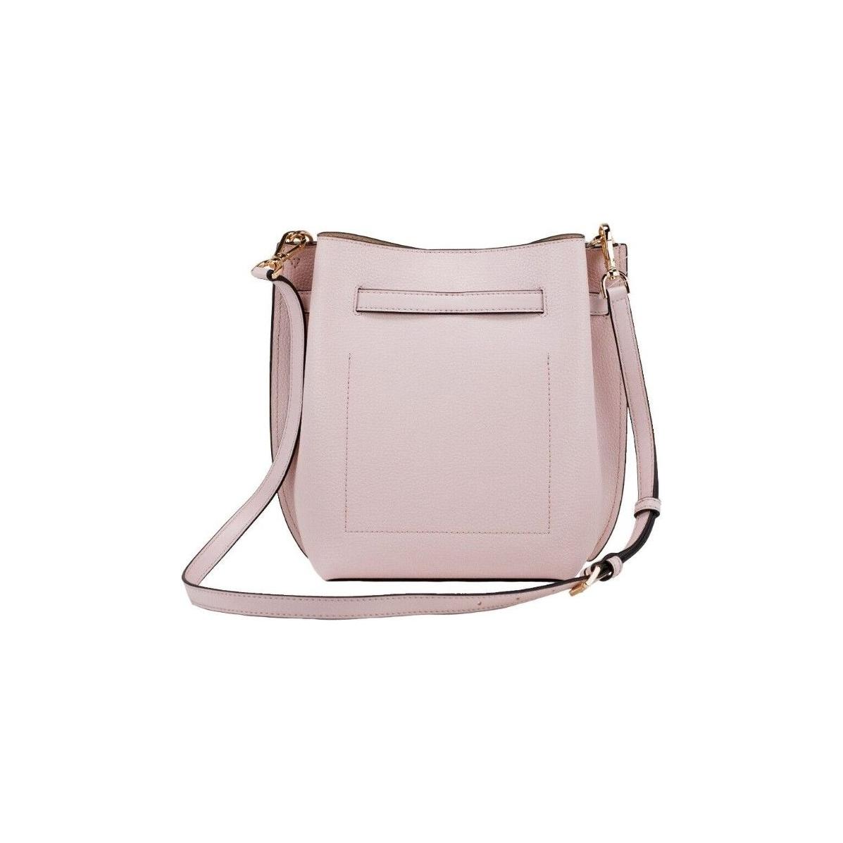 Michael Kors Emilia Small Powder Blush Pebble Leather Bucket Messenger Handbag Handbags Michael Kors