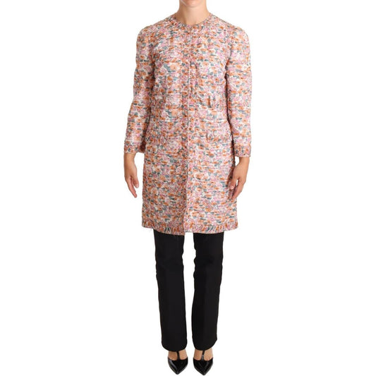 Dolce & Gabbana Multicolor Floral Print Silk Trench Coat Jacket Dolce & Gabbana