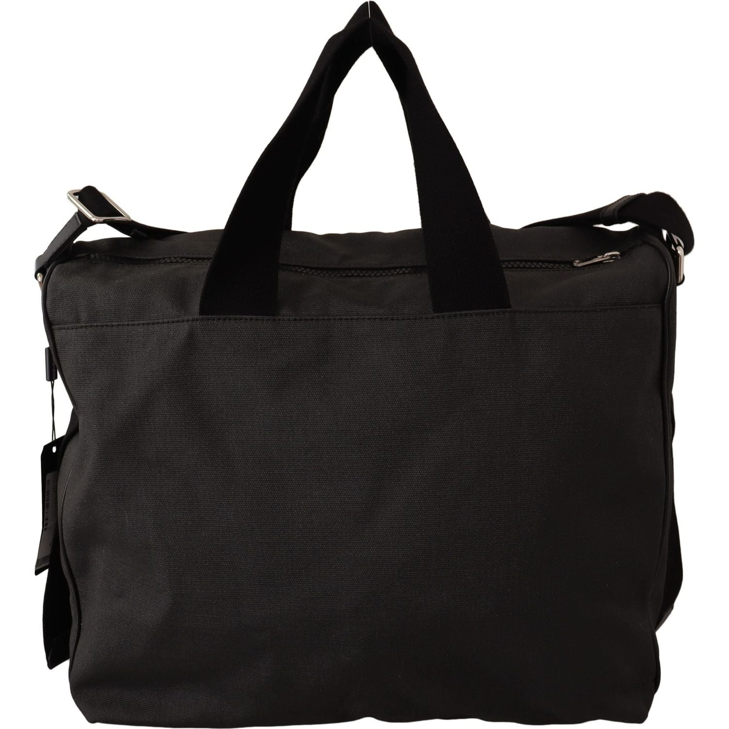 Front view with bag zipped and handles upright.