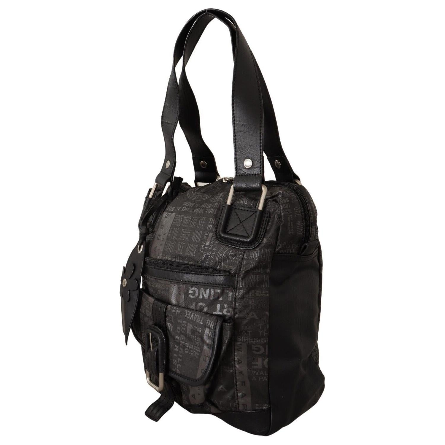 Front view with bag zipped and handles upright.