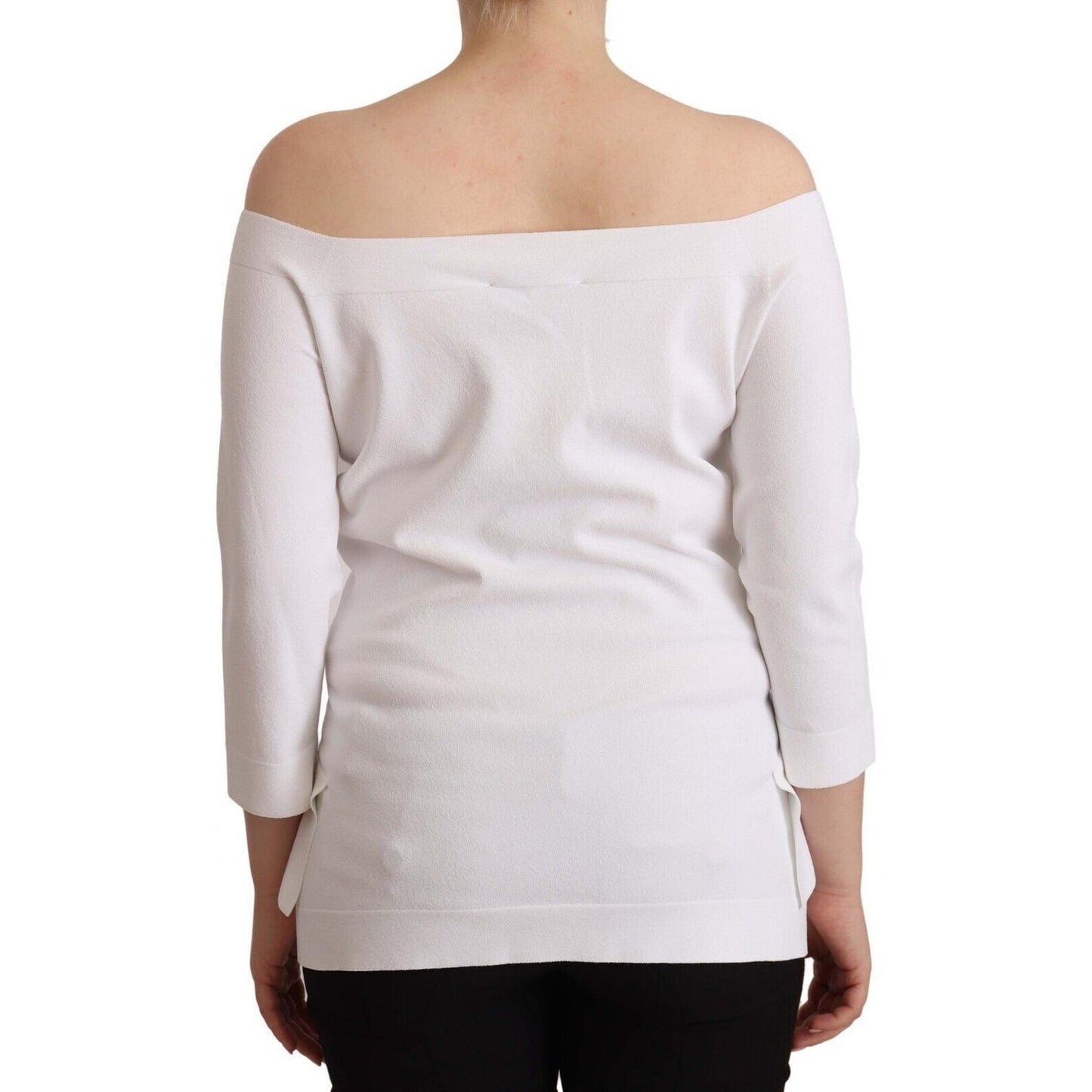 EXTERIOR White Long Sleeves Off Shoulder Women Top Blouse EXTERIOR