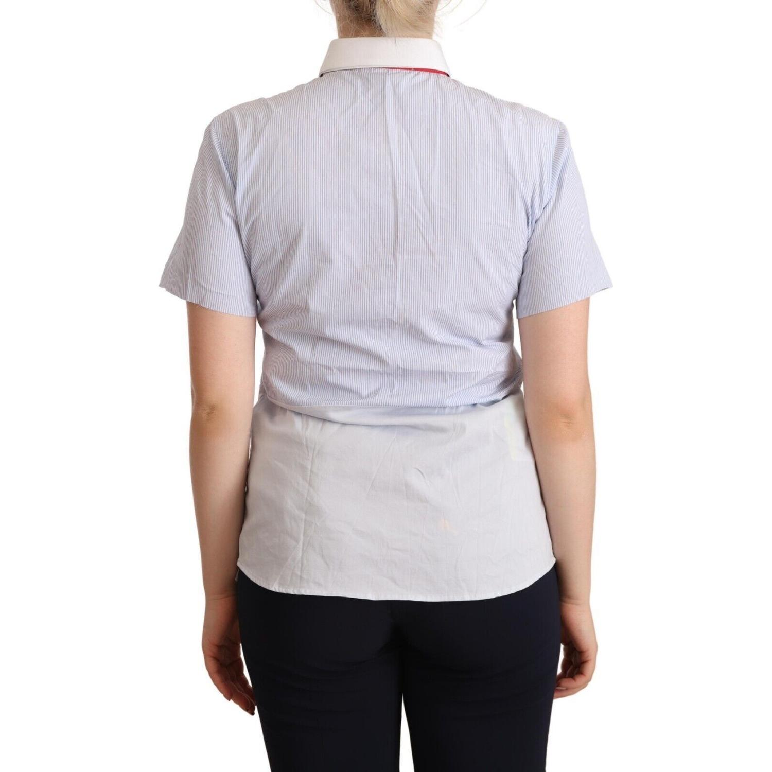 别致的浅蓝色抛光棉 Polo 衫