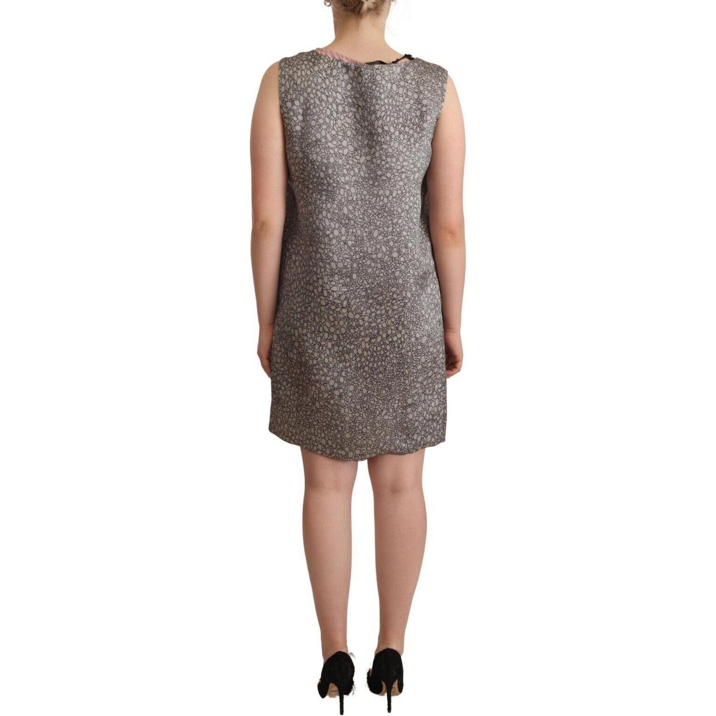 Comeforbreakfast Elegant Silk Shift Dress in Sophisticated Gray WOMAN DRESSES Comeforbreakfast