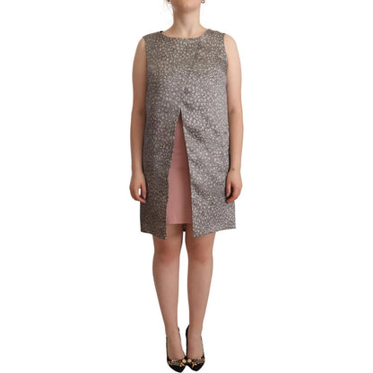 Comeforbreakfast Gray Sleeveless Shift Knee Length Dress Comeforbreakfast