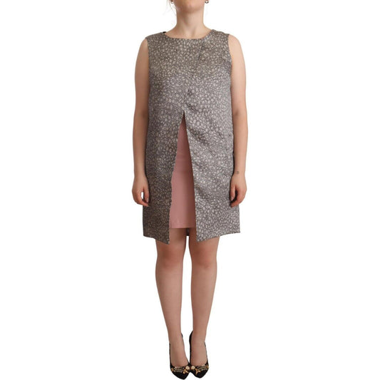 Comeforbreakfast Gray Sleeveless Shift Knee Length Dress Comeforbreakfast