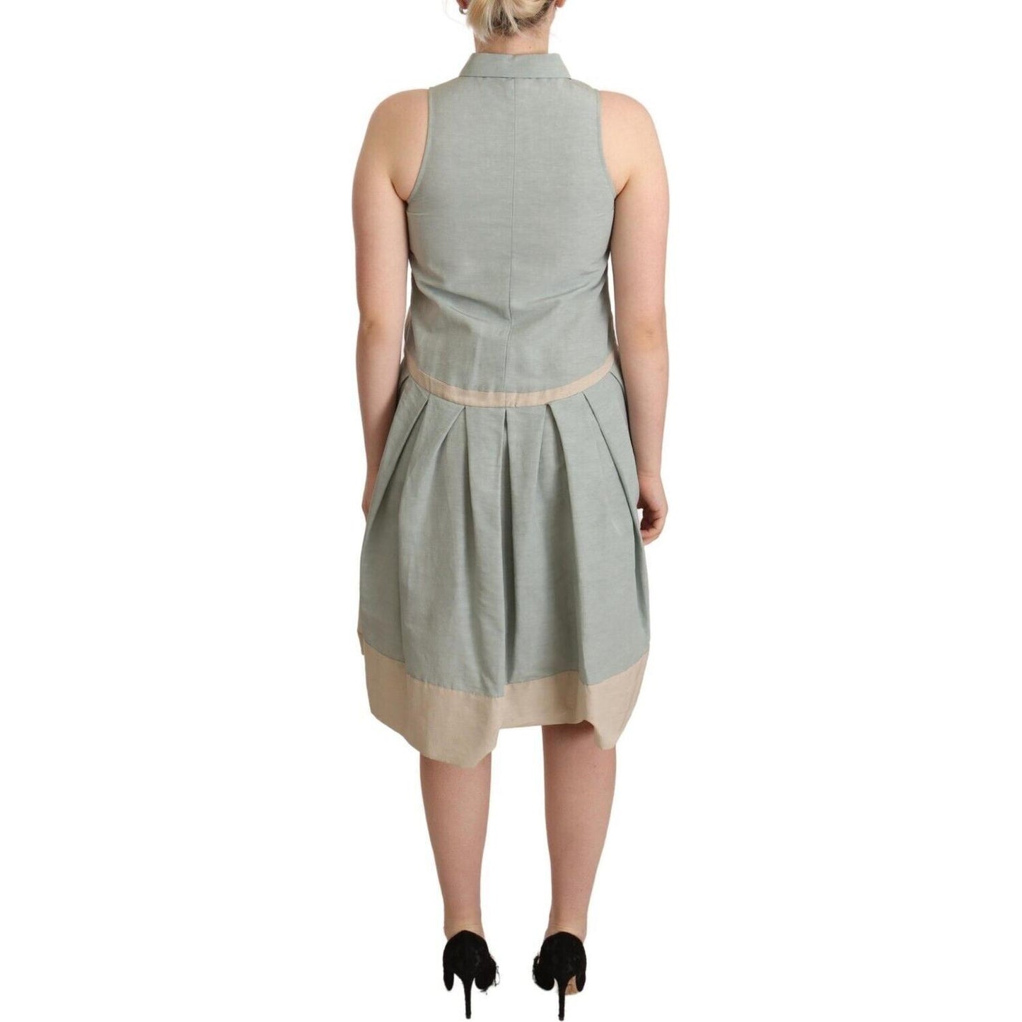 Comeforbreakfast Multicolor Collared Sleeveless Sheath Dress Comeforbreakfast