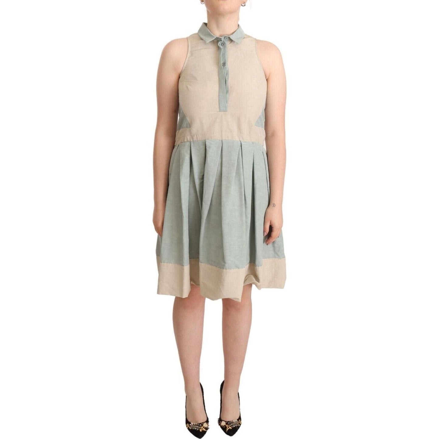 Comeforbreakfast Multicolor Collared Sleeveless Sheath Dress Comeforbreakfast