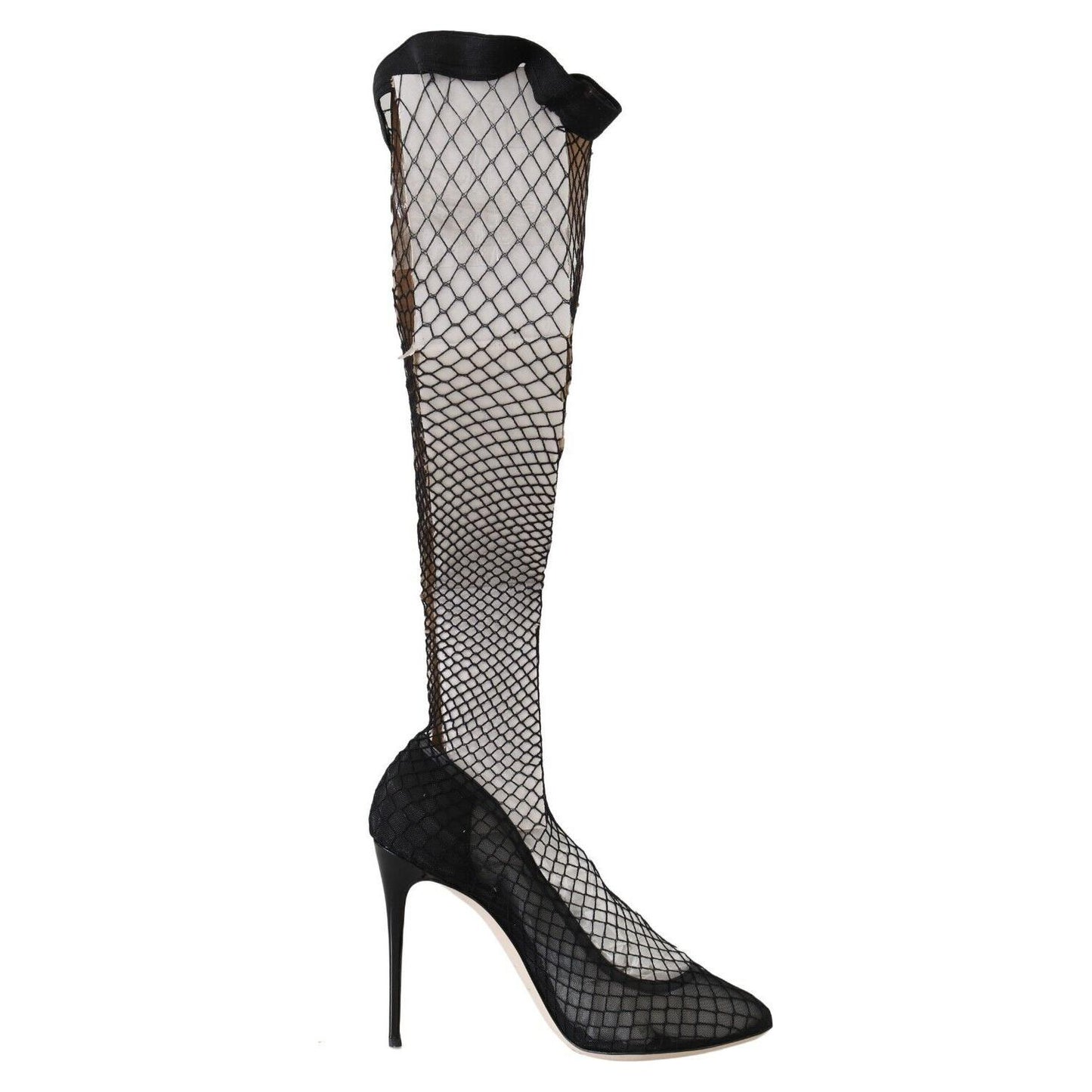 Dolce & Gabbana Elegant Netted Sock Pumps in Timeless Black Dolce & Gabbana