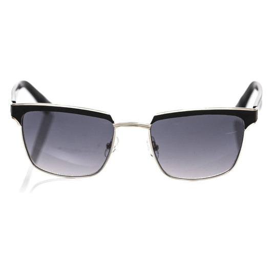 Frankie Morello Black Metallic Fibre Men Sunglasses