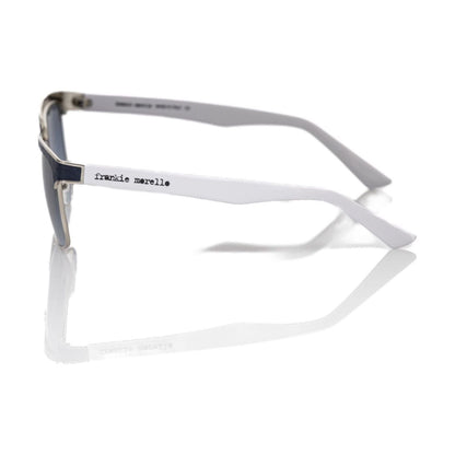 Frankie Morello Black Metallic Fiber Men Sunglass