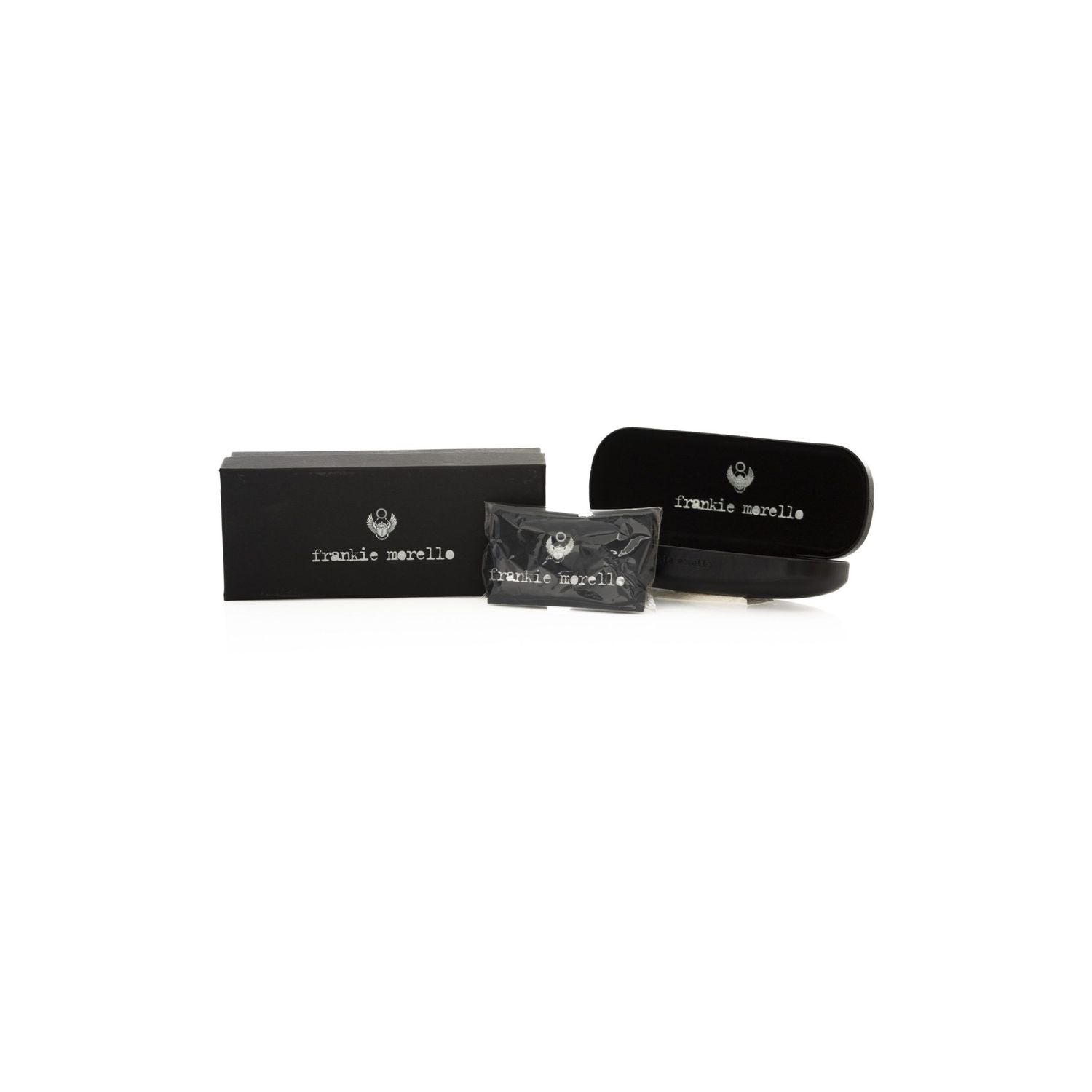 Frankie Morello Black Acetate Men Sunglasses