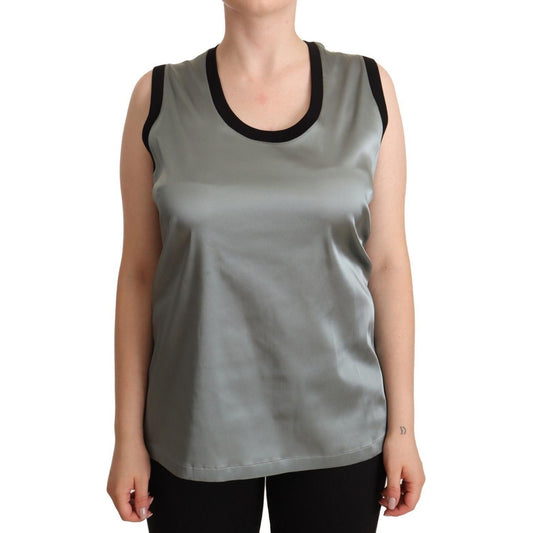 Dolce & Gabbana Elegant Silver Sleeveless Blouse WOMAN TOPS AND SHIRTS Dolce & Gabbana